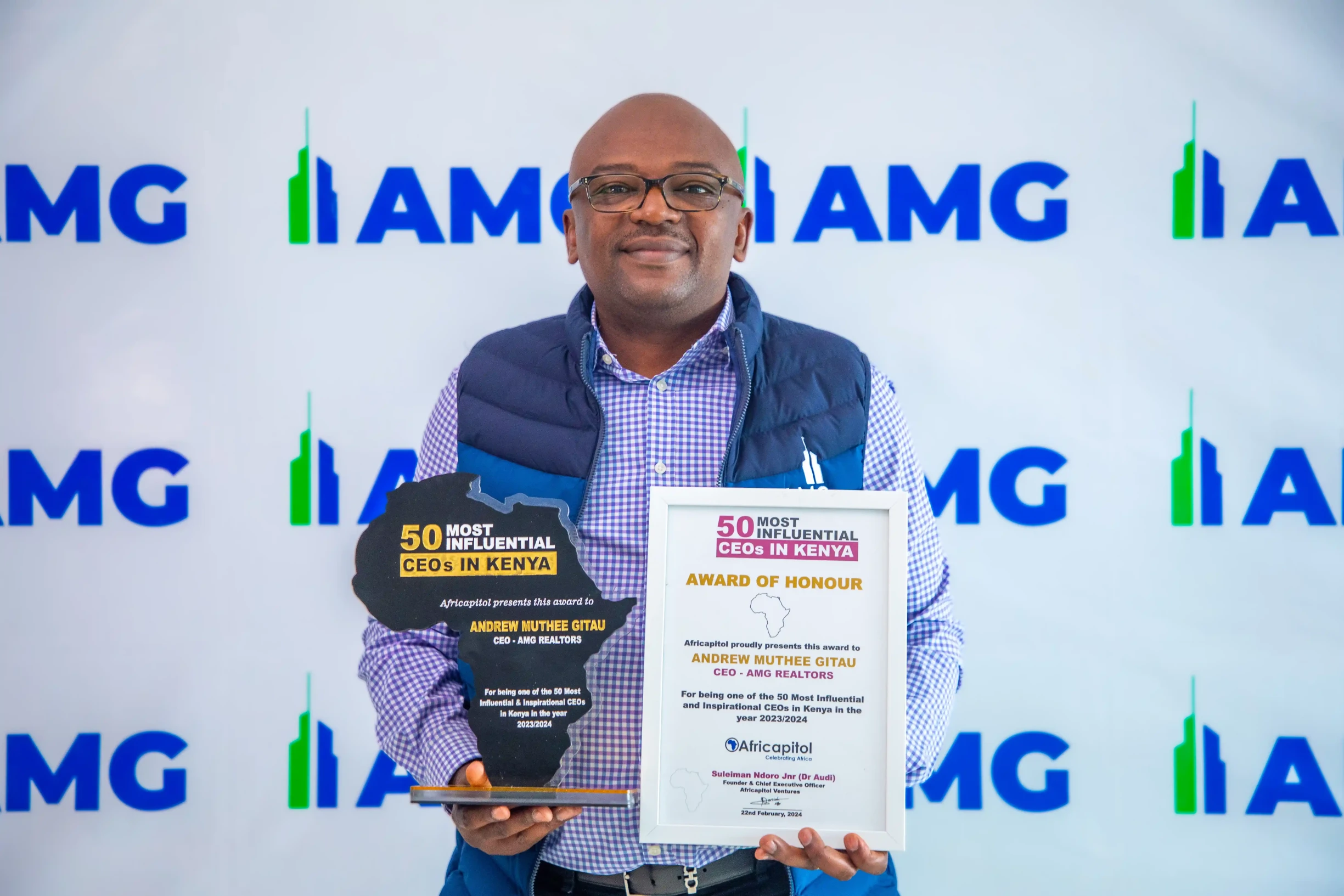 Andrew Muthee Gitau built AMG Realtors into a trusted Kenyan land firm, empowering local and diaspora buyers with integrity, innovation, and purpose.