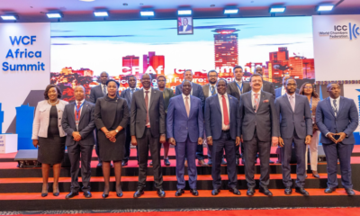 President of Kenya, H.E. Dr. William Ruto, alongside Cabinet Secretary for Co-operatives and MSME Development Wycliffe Oparanya (4th right), joined key figures including Property Show host Nancy Muthoni (left), Absa Bank Kenya Head of SME Erastus Muthura, Business Banking Director Elizabeth Wasunna, KNCCI President Erick Rutto, ICC World Chambers Federation (WCF) Chair Rifat Hisarcıklıoğlu, and African Guarantee Fund CEO Jules Ngankam at the opening of the WCF Africa Summit 2025. The summit convened delegates from over 70 countries to discuss Africa’s economic future. This landmark event underscored Kenya’s growing role as a hub for trade, innovation, and private sector growth.