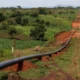 A section of the East African Crude Oil Pipeline in Kikuube, Uganda.